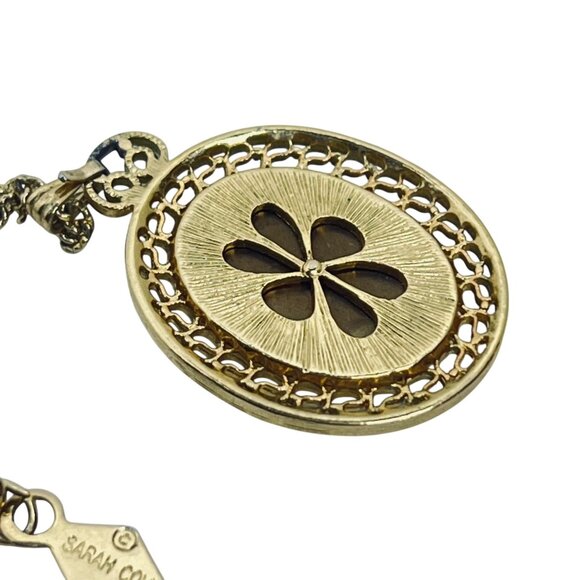 Sarah Coventry Textured Cable Chain Necklace With Abalone Shell Pendant (5672) - Picture 6 of 6